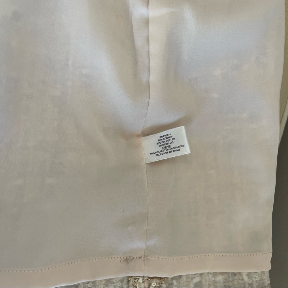 NWT Boston proper blush and Cream gold sequins Mini Pencil Skirt sz 10 - Picture 9 of 10